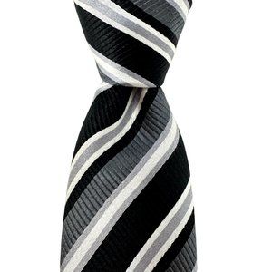 Donald J Trump Necktie Signature Collection 100% Silk Stripes Tie Gold Bar